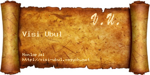 Visi Ubul névjegykártya